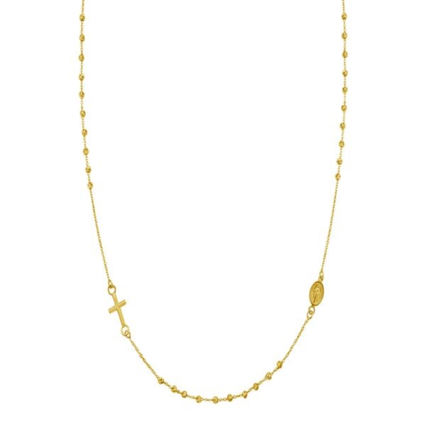 14K Yellow Gold Rosary Necklace