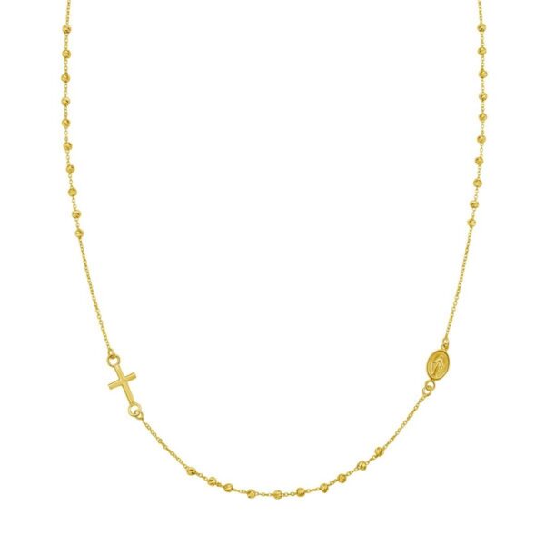 14K Yellow Gold Rosary Necklace - alternate view 3