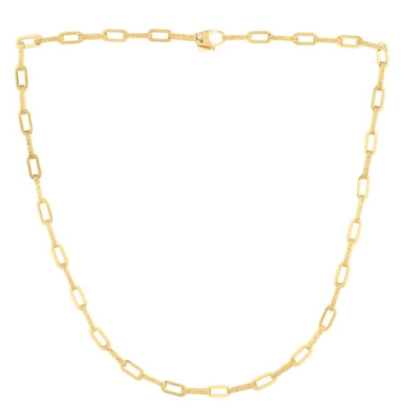 14k Yellow Gold Diamante Paperclip Chain Necklace (4.00 mm) - alternate view 2