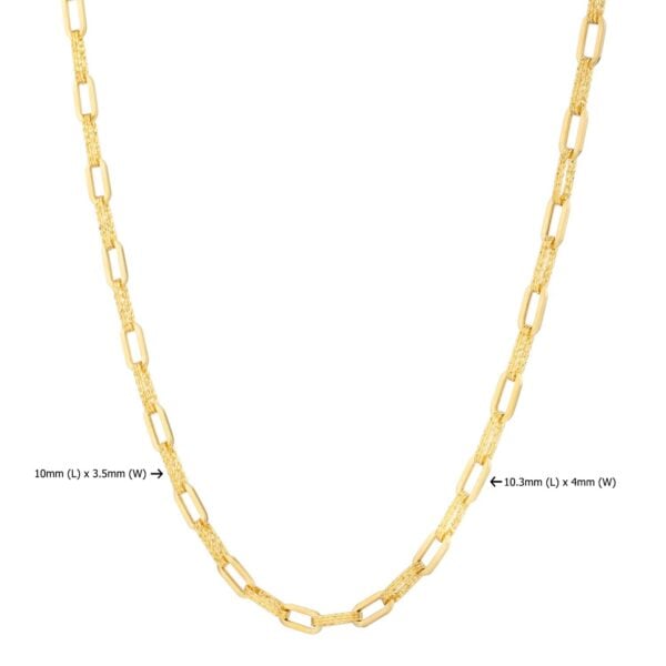 14k Yellow Gold Diamante Paperclip Chain Necklace (4.00 mm) - alternate view 3