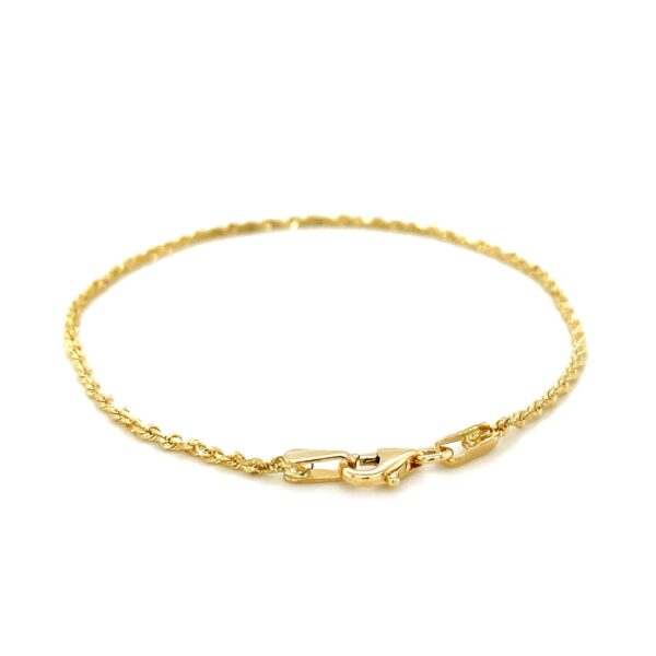 10k Yellow Gold Solid Diamond Cut Rope Bracelet (1.60 mm) - alternate view 3