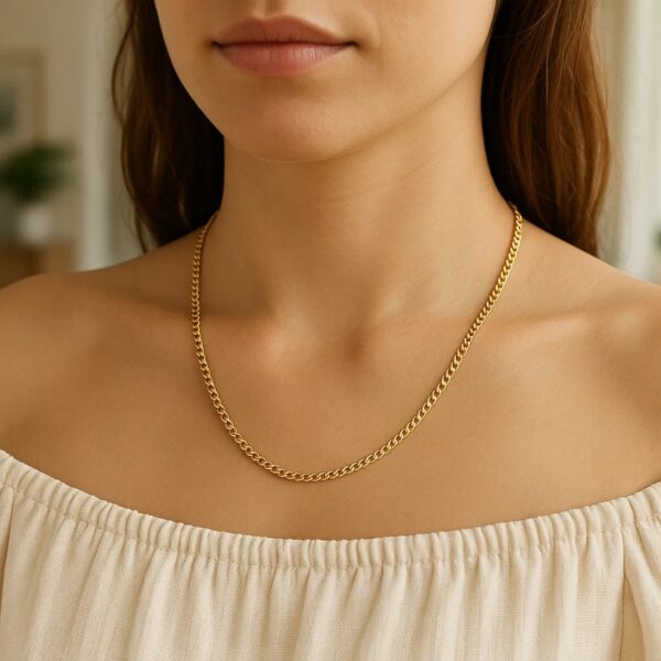3.30mm 14K Yellow Gold Gourmette Chain - alternate view 5