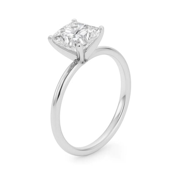 3 Carat Princess Lab Grown IGI G/VS1 Diamond Solitaire Ring in 14K White Gold - alternate view 2