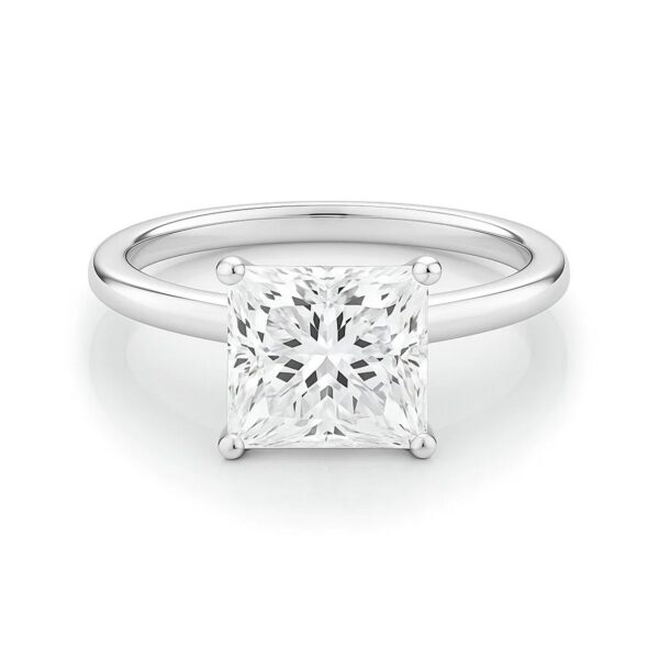 3 Carat Princess Lab Grown IGI G/VS1 Diamond Solitaire Ring in 14K White Gold - alternate view 3