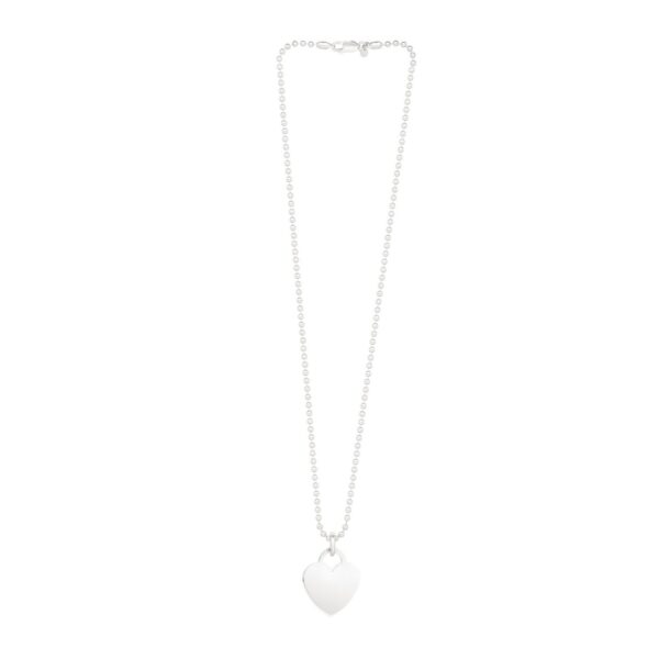 Sterling Silver Rhodium Plated Heart Charm Necklace - alternate view 2