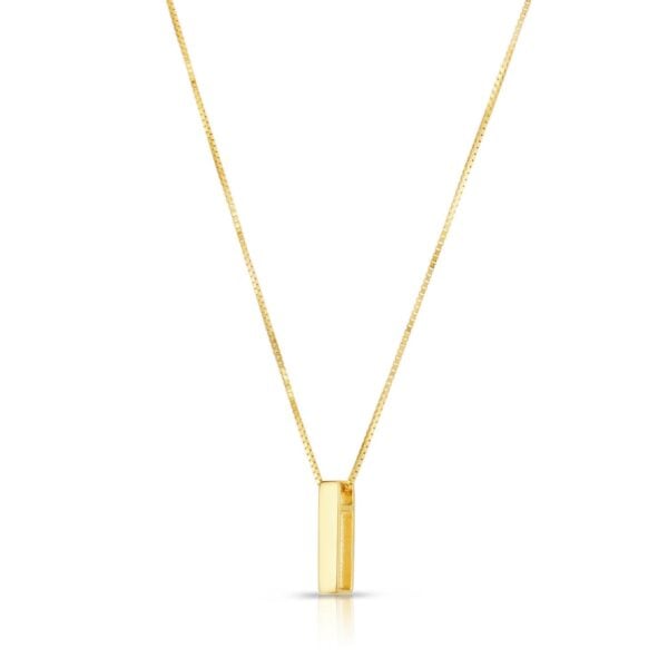 14K Yellow Gold Yours Truly Block Letter Initial I Necklace
