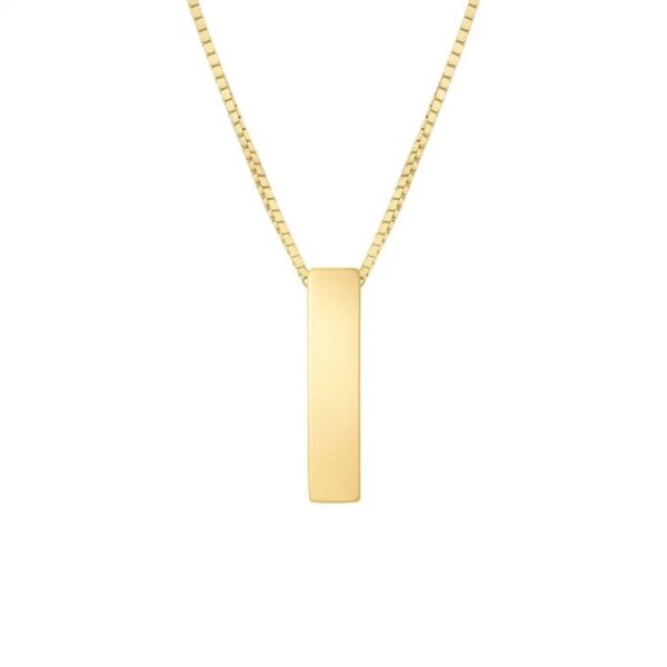 14K Yellow Gold Yours Truly Block Letter Initial I Necklace - alternate view 2