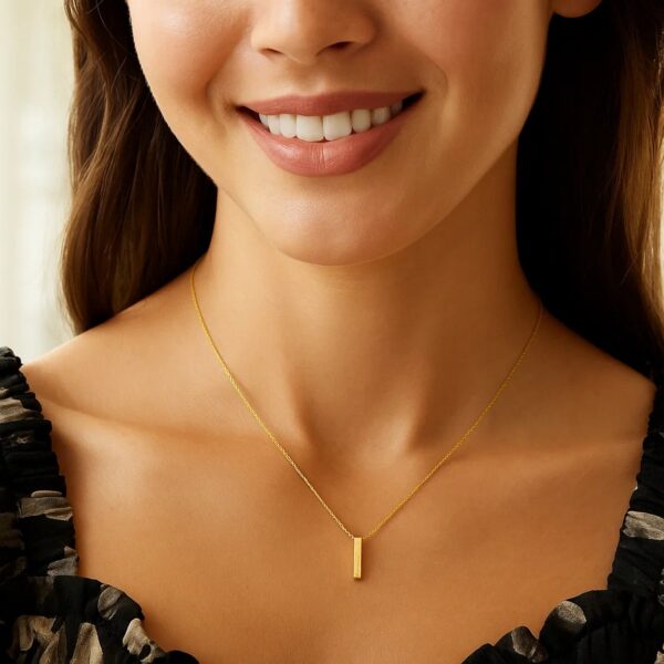 14K Yellow Gold Yours Truly Block Letter Initial I Necklace - alternate view 3