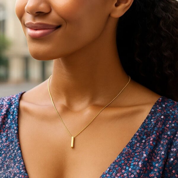 14K Yellow Gold Yours Truly Block Letter Initial I Necklace - alternate view 4
