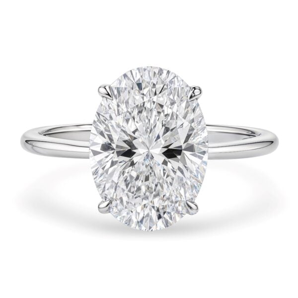 5 Carat Oval Lab Grown IGI G/VS1 Diamond Solitaire Ring in 14K White Gold - alternate view 2
