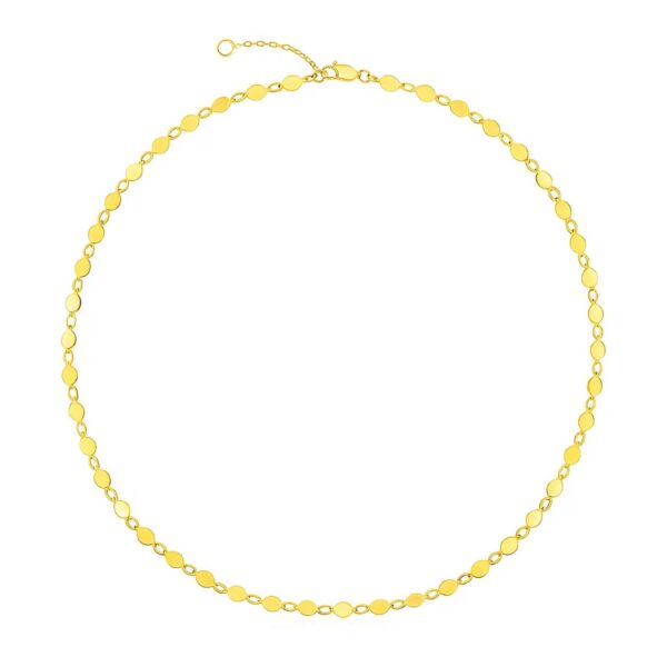 14k Yellow Gold Necklace with Polished Circles - alternate view 2