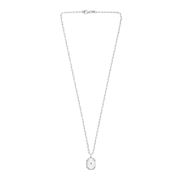 Sterling Silver Rhodium Plated Cubic Zirconia Octagonal Star Locket Necklace - alternate view 2