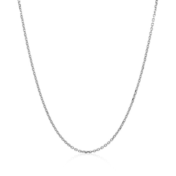 18k White Gold Diamond Cut Cable Link Chain (1.10 mm) - alternate view 2