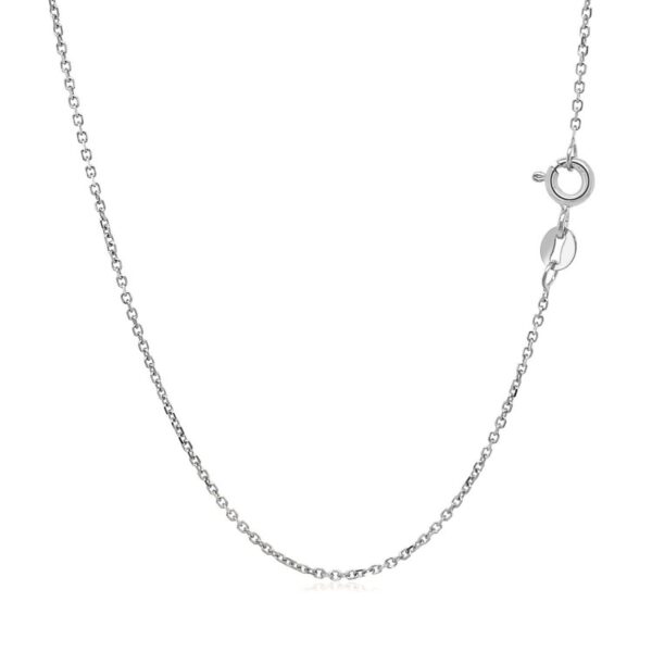 18k White Gold Diamond Cut Cable Link Chain (1.10 mm) - alternate view 3