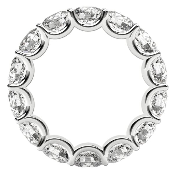 Round Cut Lab Grown Diamond Eternity Ring in 14k White Gold (6 cttw FG/VS2) - F-G - alternate view 3