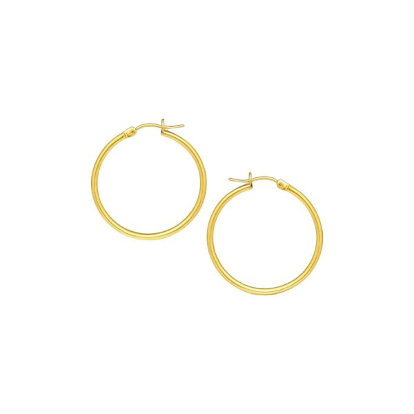 10k Yellow Gold Polished Hoop Earrings (2x40 mm)