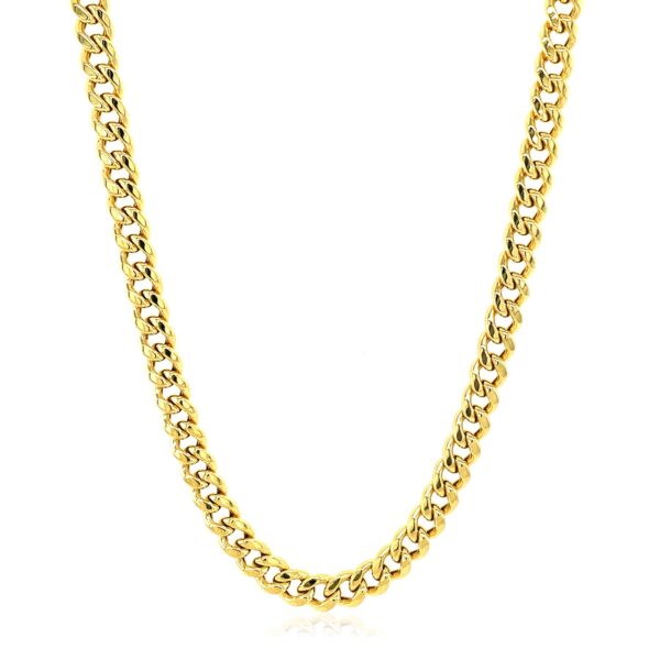 14k Yellow Gold Semi Solid Miami Cuban Chain (4.50 mm) - alternate view 2