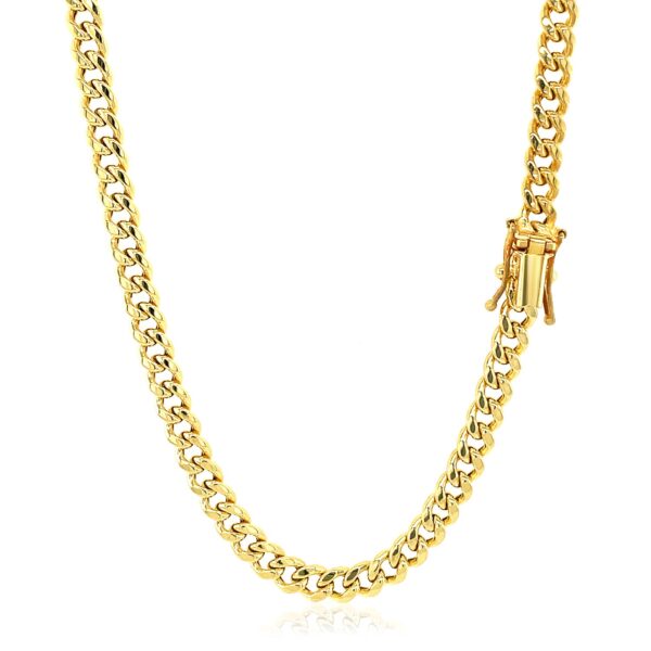 14k Yellow Gold Semi Solid Miami Cuban Chain (4.50 mm) - alternate view 3