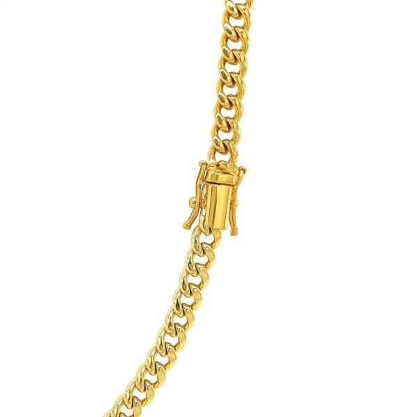 14k Yellow Gold Semi Solid Miami Cuban Chain (4.50 mm) - alternate view 5