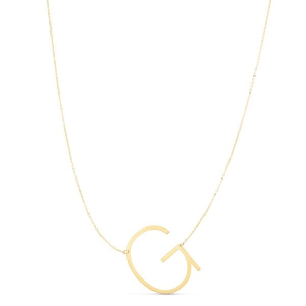 14K Yellow Gold Yours Truly Large Initial G Necklace