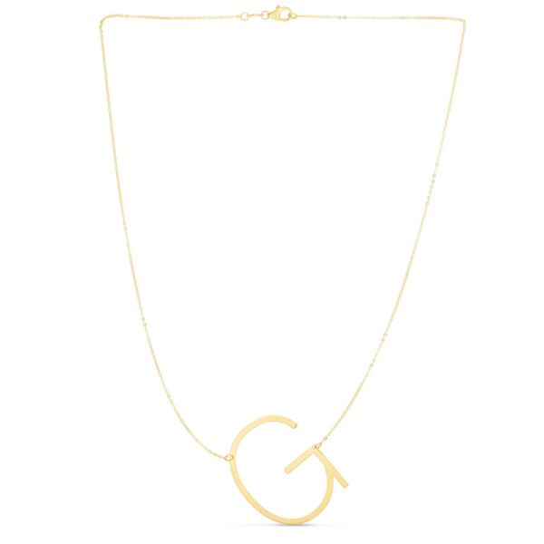 14K Yellow Gold Yours Truly Large Initial G Necklace - alternate view 2