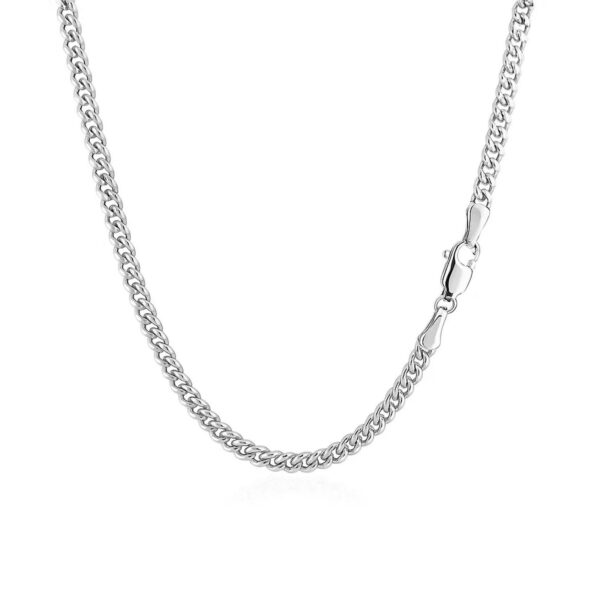 14K White Gold Gourmette Chain (2.80 mm) - alternate view 3