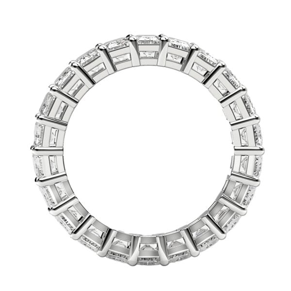Emerald Cut Lab Grown Diamond Eternity Ring in 14k White Gold (3 cttw FG/VS2) - F-G - alternate view 3