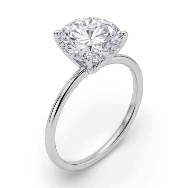 5 Carat Round Lab Grown IGI G/VS1 Diamond Solitaire Ring in 10K White Gold - alternate view 2