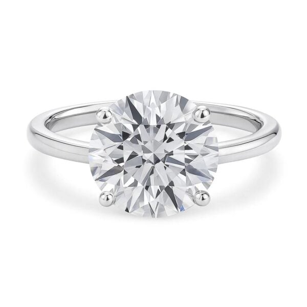 5 Carat Round Lab Grown IGI G/VS1 Diamond Solitaire Ring in 10K White Gold - alternate view 3