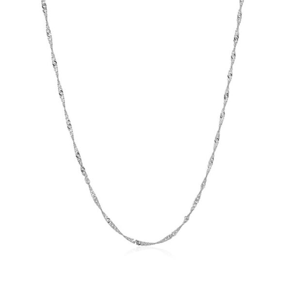 10k White Gold Singapore Chain(1.50 mm) - alternate view 2