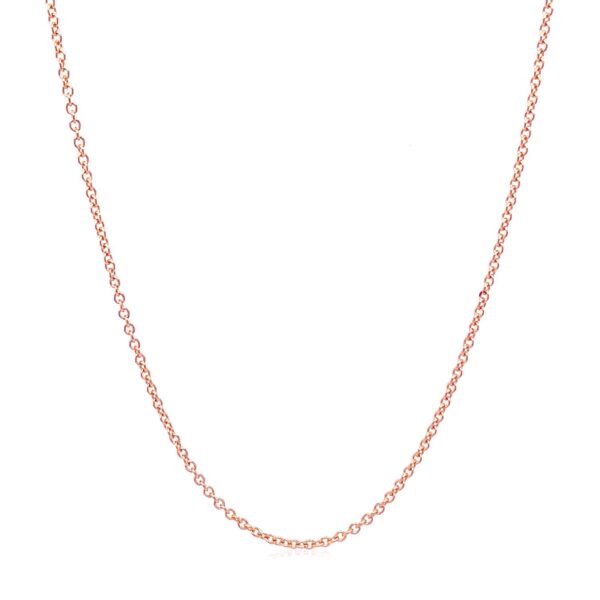 14k Rose Gold Round Cable Link Chain (1.25 mm) - alternate view 2