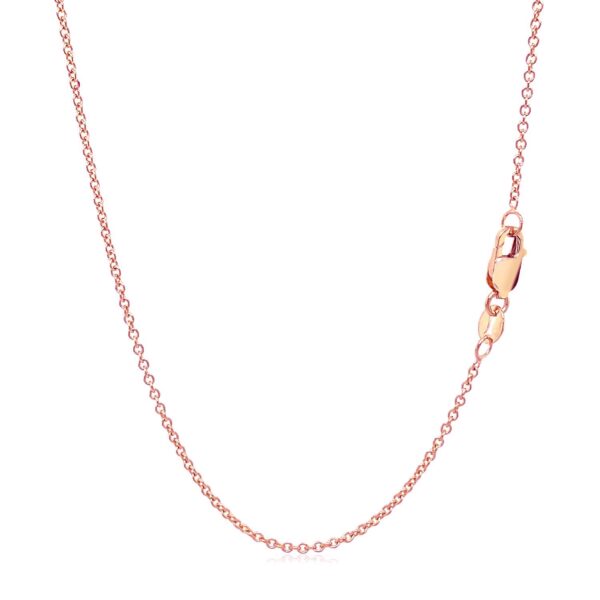 14k Rose Gold Round Cable Link Chain (1.25 mm) - alternate view 3