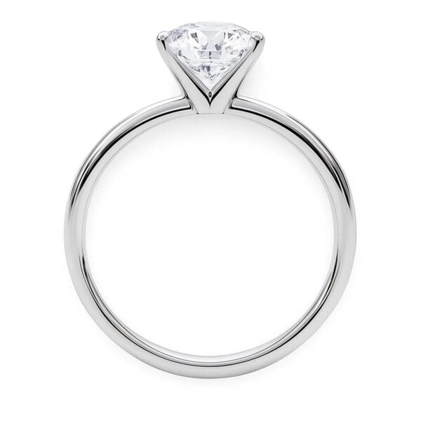 5 Carat Round Lab Grown IGI G/VS1 Diamond Solitaire Ring in 14K White Gold - alternate view 4