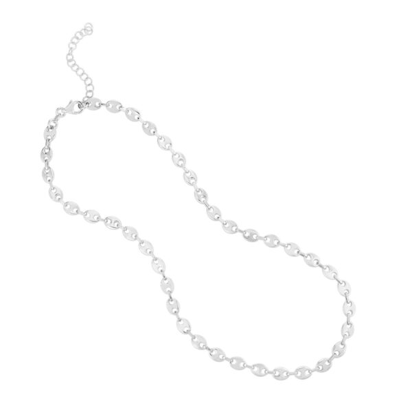 Sterling Silver Rhodium Plated Puffed Mariner Chain (3.70 mm) - alternate view 4