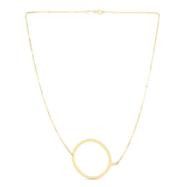 14K Yellow Gold Yours Truly Large Initial Q Necklace - alternate view 2