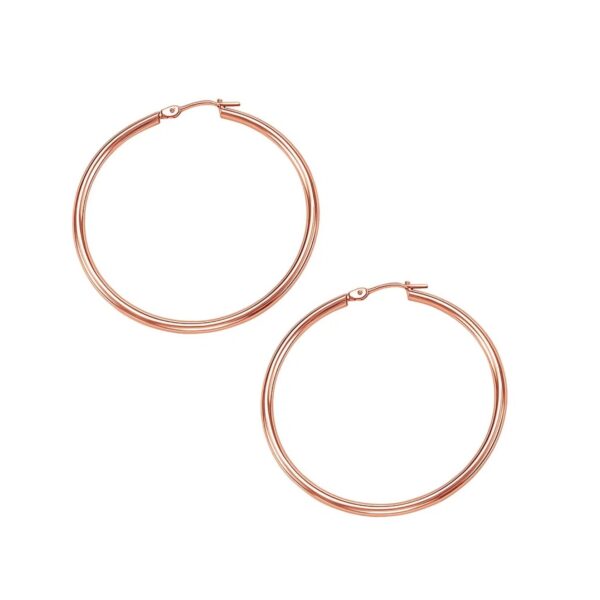 Classic Hoop Earrings in 14K Rose Gold (2x40 mm)