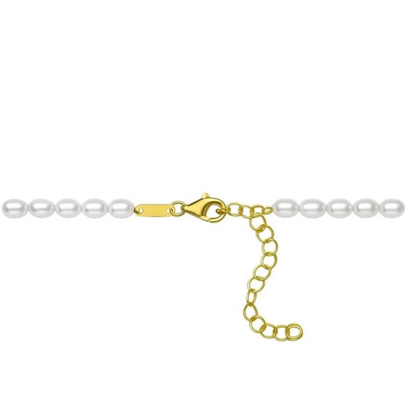 14K Yellow Gold Bow and Pearl Necklace - alternate view 3