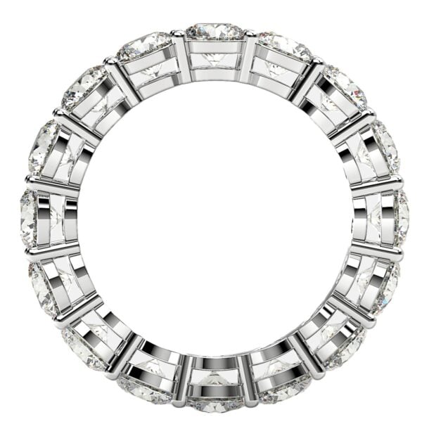 Round Cut Lab Grown Diamond Eternity Ring in 14k White Gold (4 cttw FG/VS2) - F-G - alternate view 3