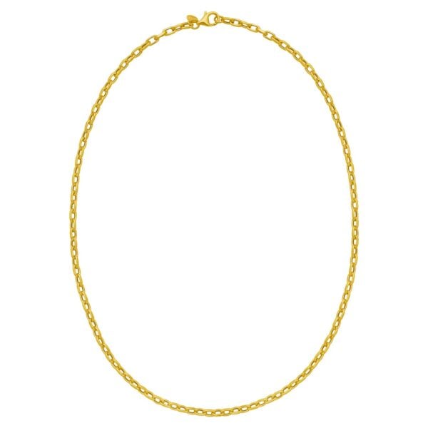 14K Yellow Gold Charm Link Cable Chain Necklace (3.30 mm)