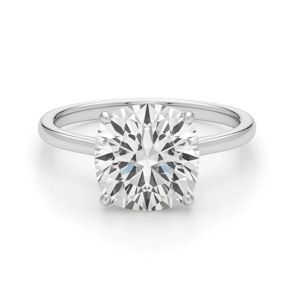 5 Carat Cushion Lab Grown IGI G/VS1 Diamond Solitaire Ring in 14K White Gold - alternate view 3