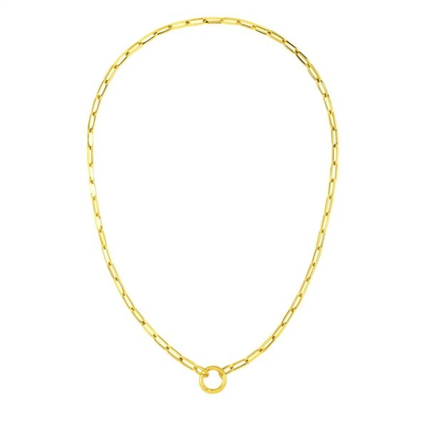 14k Yellow Gold High Polish The Invisible Paperclip Clasp Necklace - alternate view 4