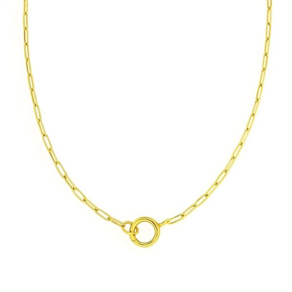 14k Yellow Gold High Polish The Invisible Paperclip Clasp Necklace - alternate view 5