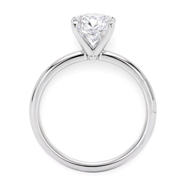 2 Carat Oval Lab Grown IGI G/VS1 Diamond Solitaire Ring in 14K White Gold - alternate view 3
