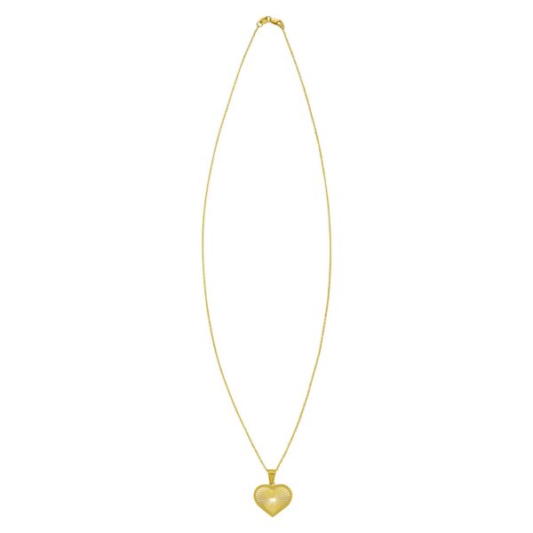 14K Yellow Gold Radiating Heart Necklace - alternate view 2