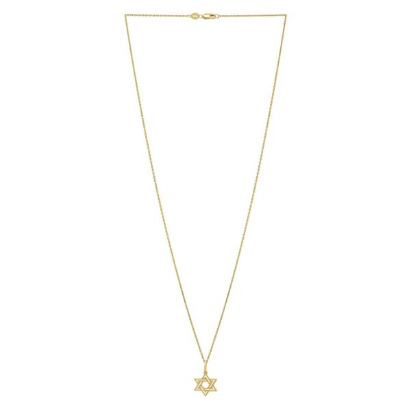 Star of David Necklace in 14K Yellow Gold - alternate view 3