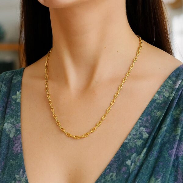 14k Yellow Gold French Cable Link Chain (3.60 mm) - alternate view 5