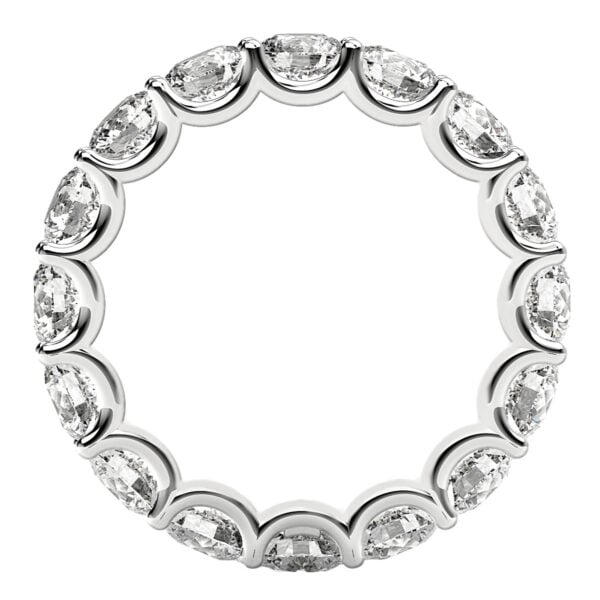 Round Cut Lab Grown Diamond Eternity Ring in 14k White Gold (4 cttw FG/VS2) - F-G - alternate view 3