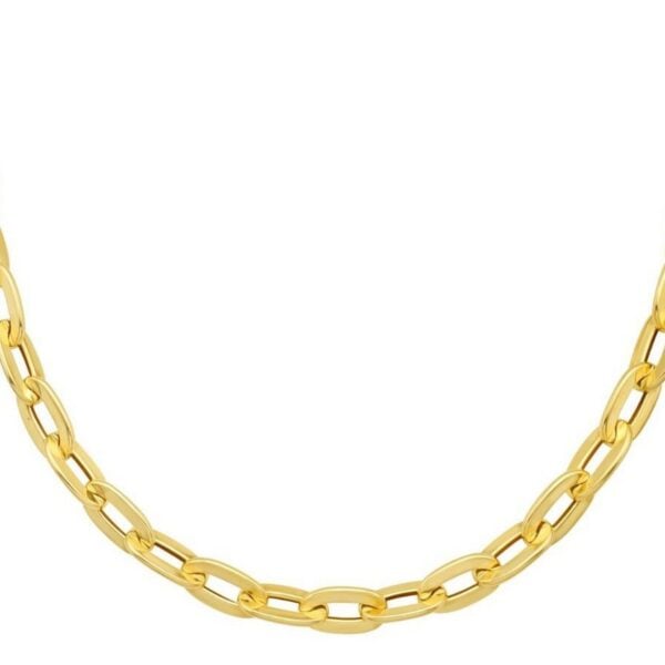 14K Yellow Gold Long Mirror Rolo Link Chain Necklace (7.30 mm) - alternate view 3