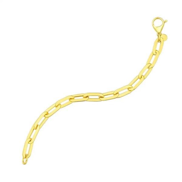 14K Yellow Gold Long Mirror Rolo Link Chain Necklace (7.30 mm) - alternate view 4