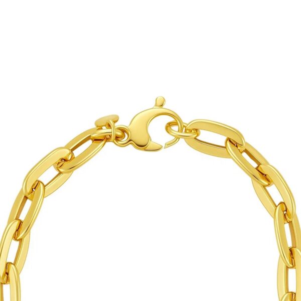 14K Yellow Gold Long Mirror Rolo Link Chain Necklace (7.30 mm) - alternate view 5